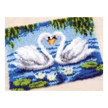 0021856-PN Коврик (ковровая техника) Vervaco 'Лебединое озеро' 55x40 см