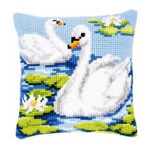 0144079-PN Подушка Vervaco 'Лебеди' 40x40 см
