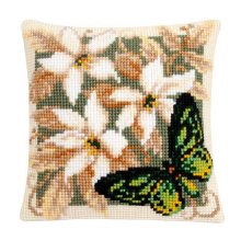 0146841-PN Подушка Vervaco 'Зелёная бабочка' 40x40 см