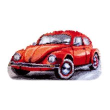 0147487-PN Коврик (ковровая техника) Vervaco 'Фольксваген красный жук' 40x40 см