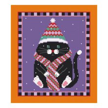 0185 Набор для вышивания Nitex 'Черный котик', 17х20 см