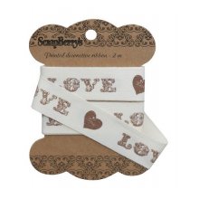 Лента отрезная Love, 20мм, 2м, хлопок SCB390320