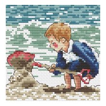 S-081 Набор для вышивания Hobby&Pro 'Пляжные игры', 9х9 см