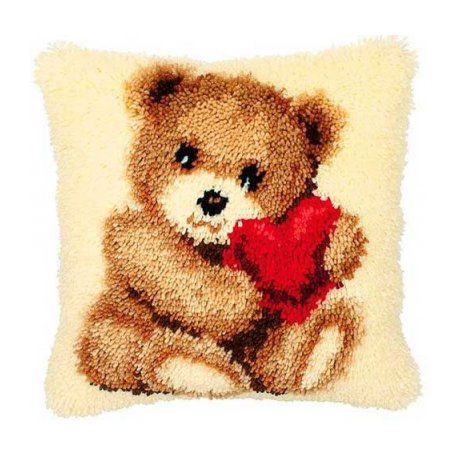 0014187-PN Подушка (ковровая техника) Vervaco 'Медвежонок с сердцем' 40x40 см 0014187-PN Подушка (ковровая техника) Vervaco 'Медвежонок с сердцем' 40x40 см