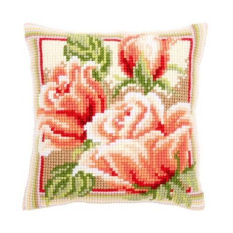 0147943-PN Подушка Vervaco 'Розовые розы II' 40x40 см