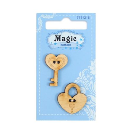 BBL013-MX-P Набор пуговиц 'Замок с ключом', упак./2 шт., Magic Buttons