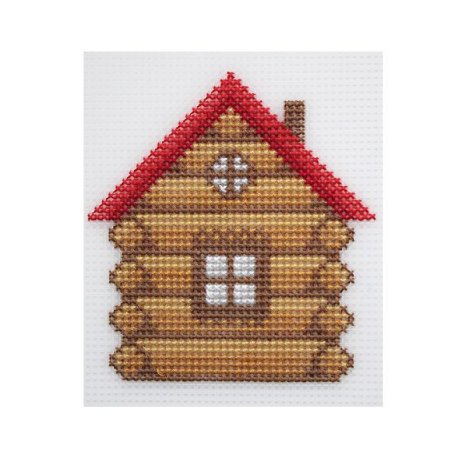 П-0015 Набор для вышивания на пластиковой канве Hobby & Pro Kids 'Избушка', 10,5х11 см