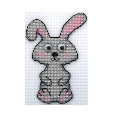 П-0036 Набор для вышивания на пластиковой канве Hobby & Pro Kids 'Зайка', 10,5х15 см
