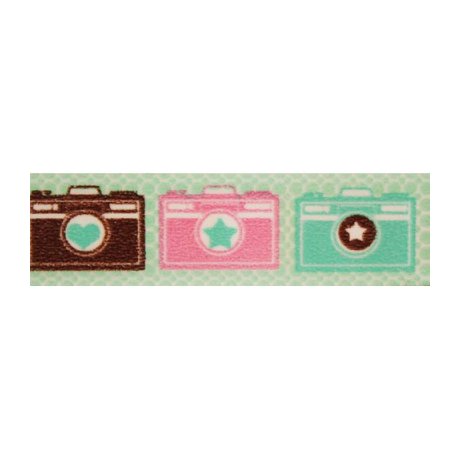 SCB4905002 Бумажный скотч с принтом 'Камера', EveryDay, 15 мм*8 м, ScrapBerry's